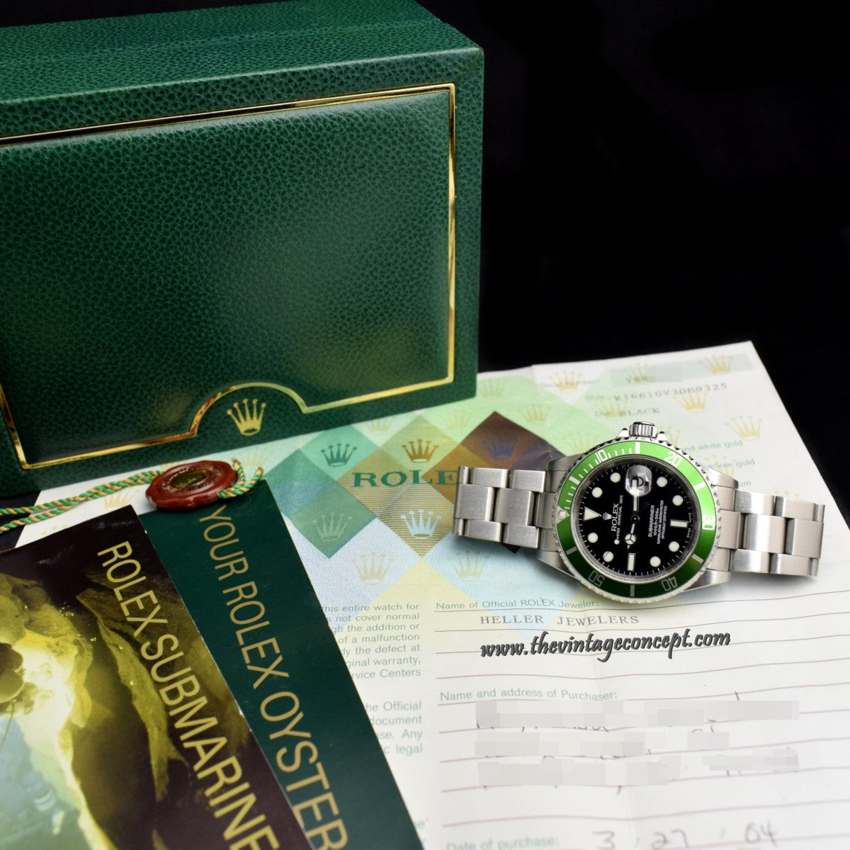 Rolex Submariner 50th Anniversary "Flat 4" 16610LV (Original Paper & Box) (SOLD)