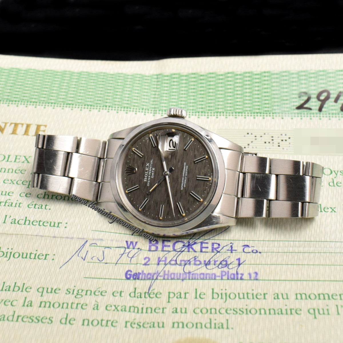 Rolex Oyster Perpetual Grey Linen Dial 1500 w/ Original Paper ( SOLD )