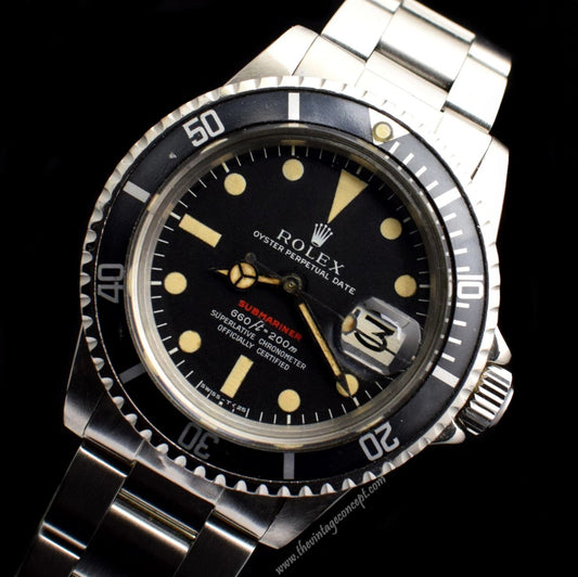 Rolex Submariner Single Red MK IV 1680 w/ Original Paper & Box (SOLD)