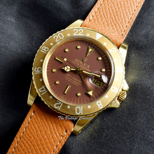 Rolex GMT-Master 18K YG Brown Nipple Dial 1675 (SOLD)