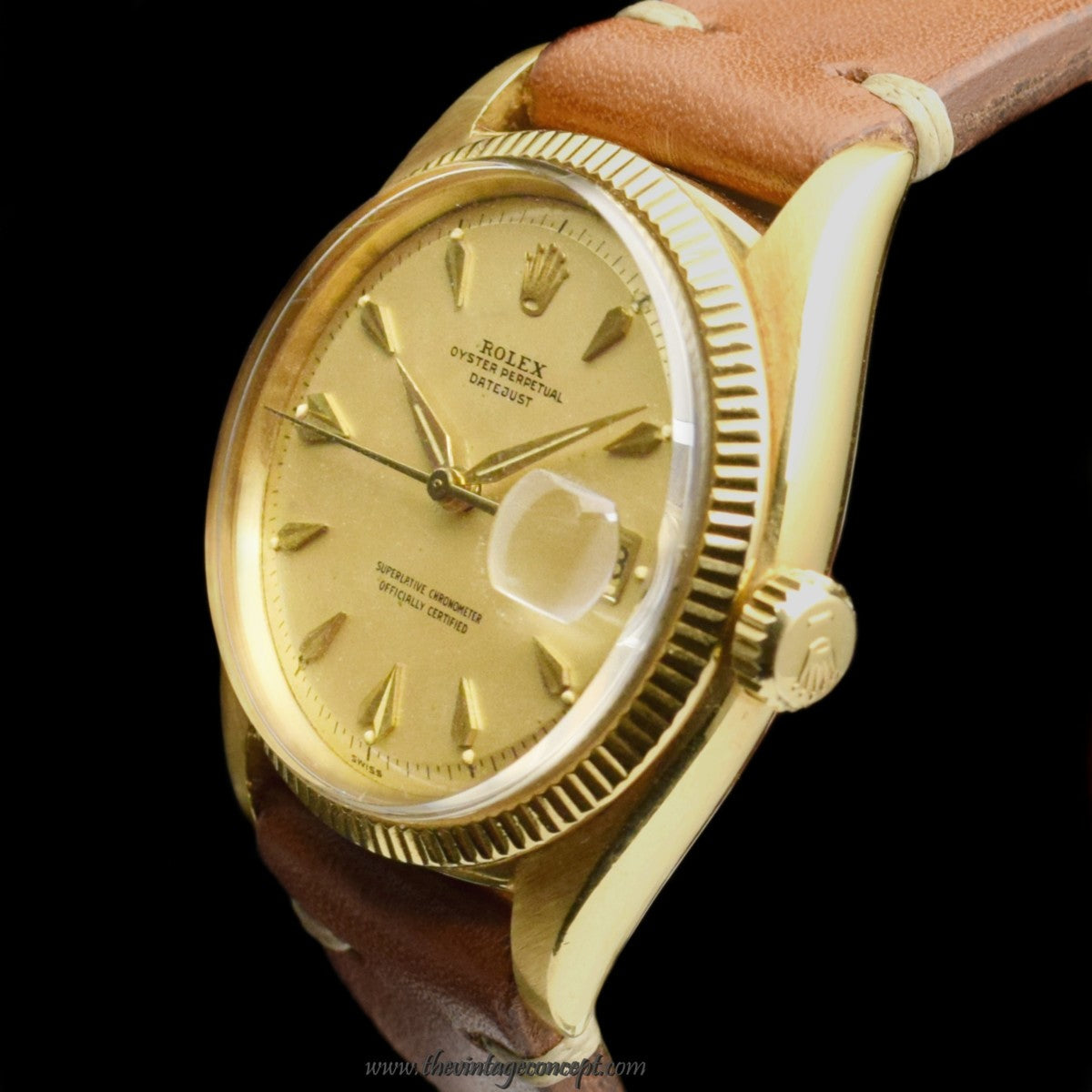 Rolex 18K YG Datejust Flies Index 6605 (SOLD)