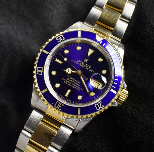 Rolex Submariner Two-Tones Blue Purple Dial 16613 w/ Original Paper (SOLD)