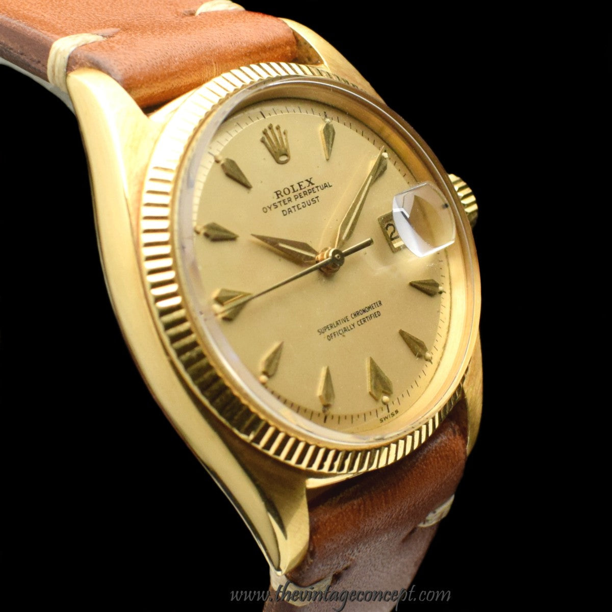 Rolex 18K YG Datejust Flies Index 6605 (SOLD)