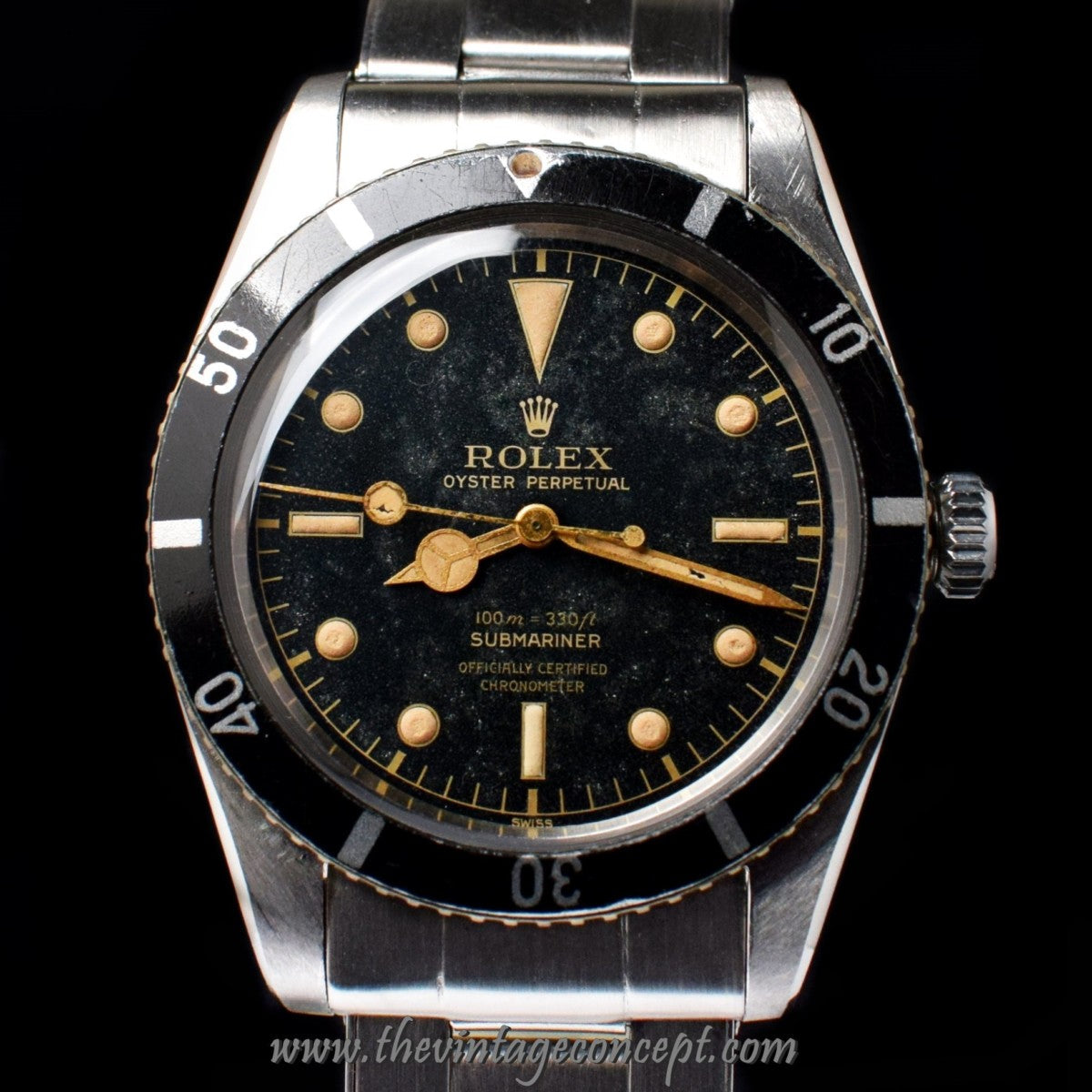 Rolex Submariner Small Crown Gilt Dial 4 Lines 6536/1 (SOLD)