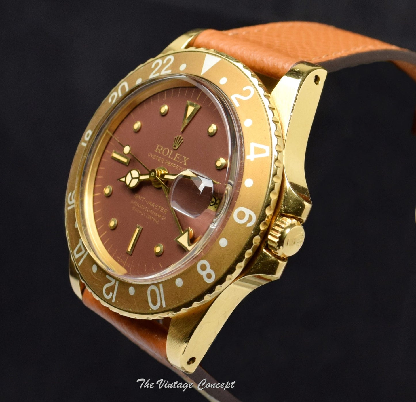 Rolex GMT-Master 18K YG Brown Nipple Dial 1675 (SOLD)