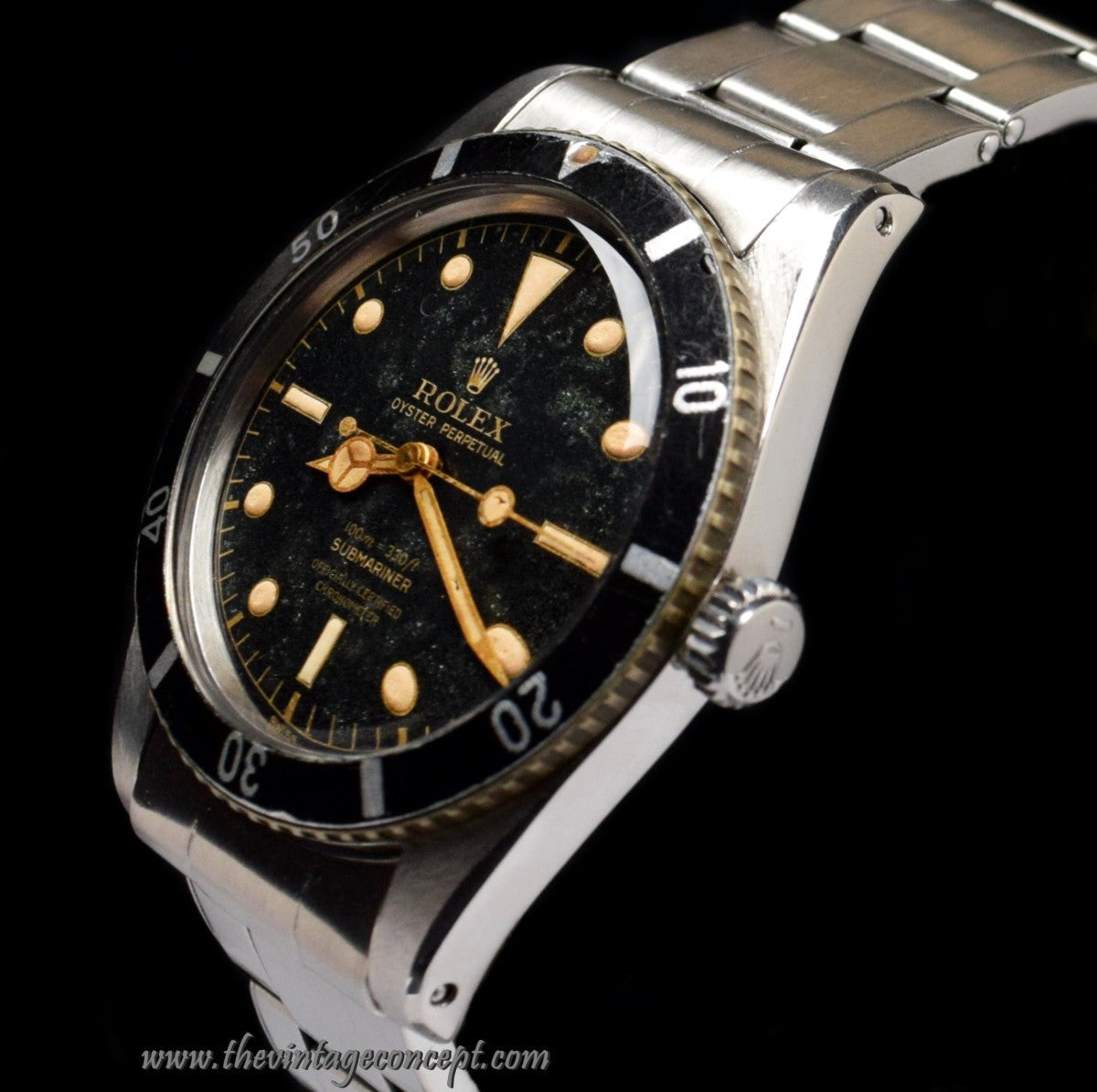 Rolex Submariner Small Crown Gilt Dial 4 Lines 6536/1 (SOLD)