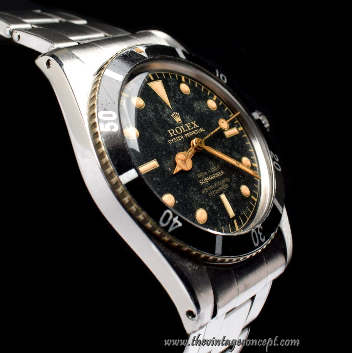 Rolex Submariner Small Crown Gilt Dial 4 Lines 6536/1 (SOLD)