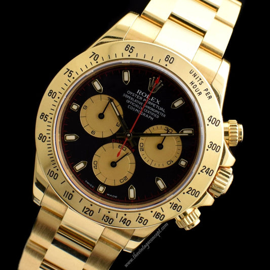 Rolex Daytona Yellow Gold Black Dial 116528 w/ Original Paper (SOLD)