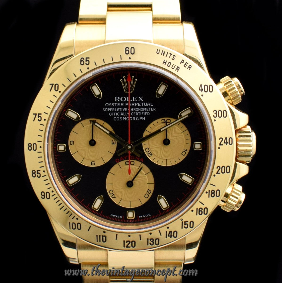 Rolex Daytona Yellow Gold Black Dial 116528 w/ Original Paper (SOLD)