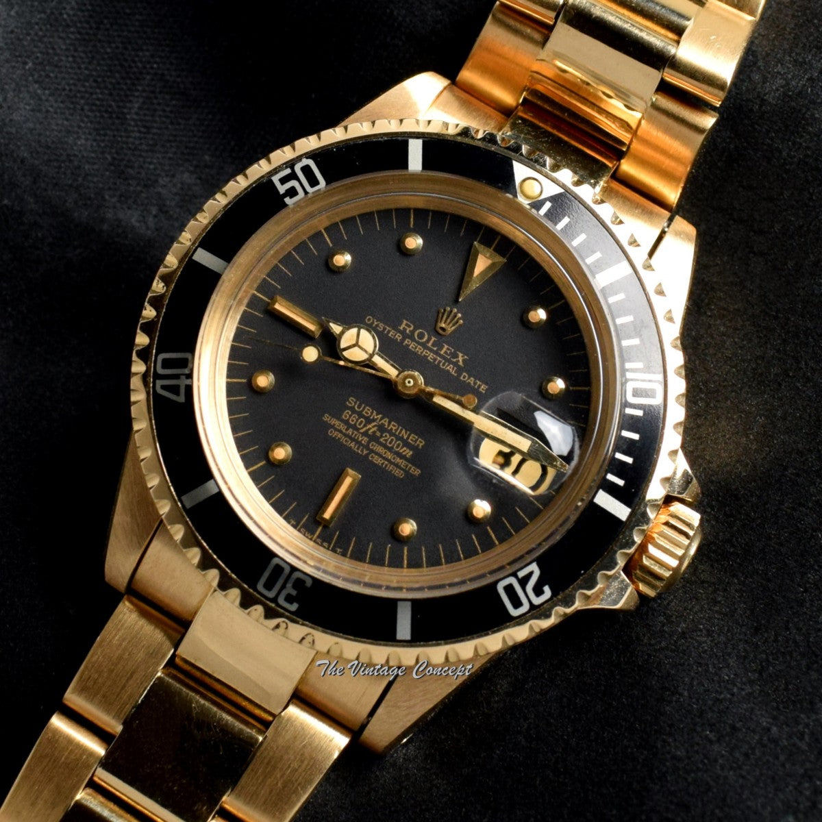 Rolex Submariner 18K YG Black Nipple Dial 1680 (SOLD)