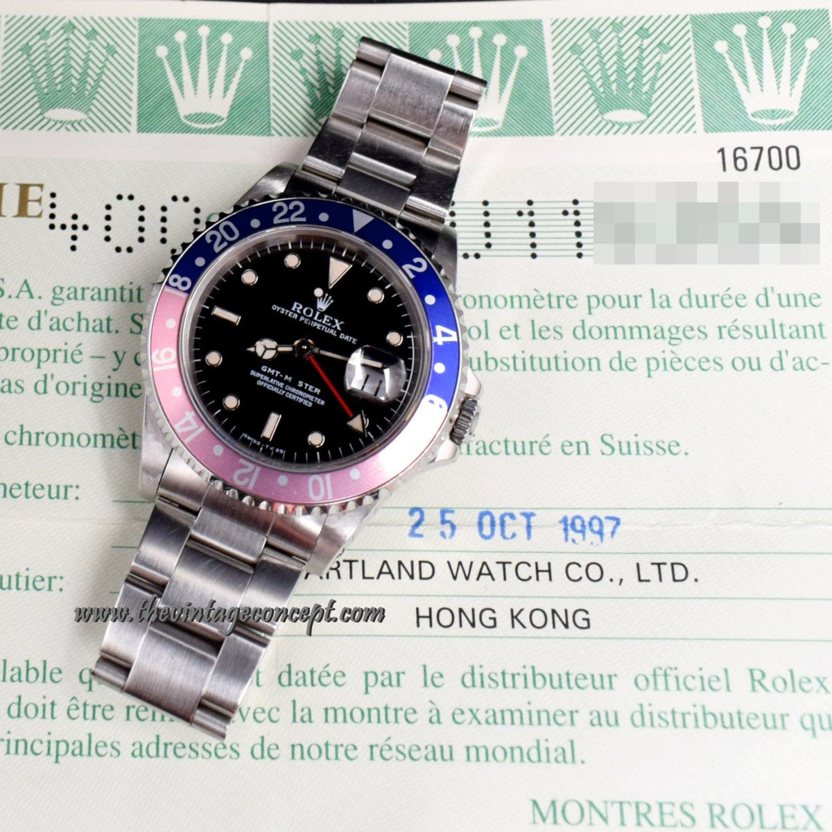 Rolex GMT-Master Pepsi 16700 w/ Original Paper (SOLD)