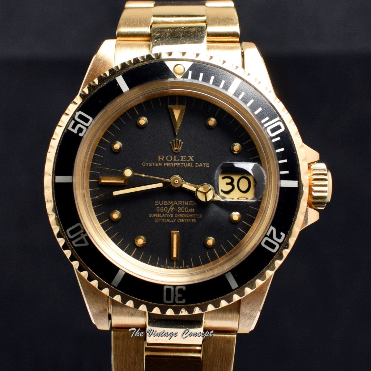 Rolex Submariner 18K YG Black Nipple Dial 1680 (SOLD)