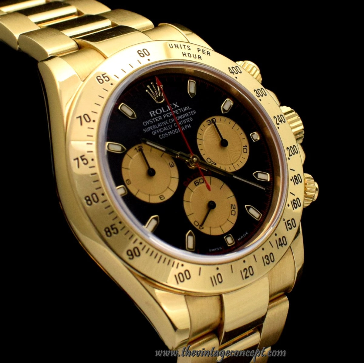 Rolex Daytona Yellow Gold Black Dial 116528 w/ Original Paper (SOLD)