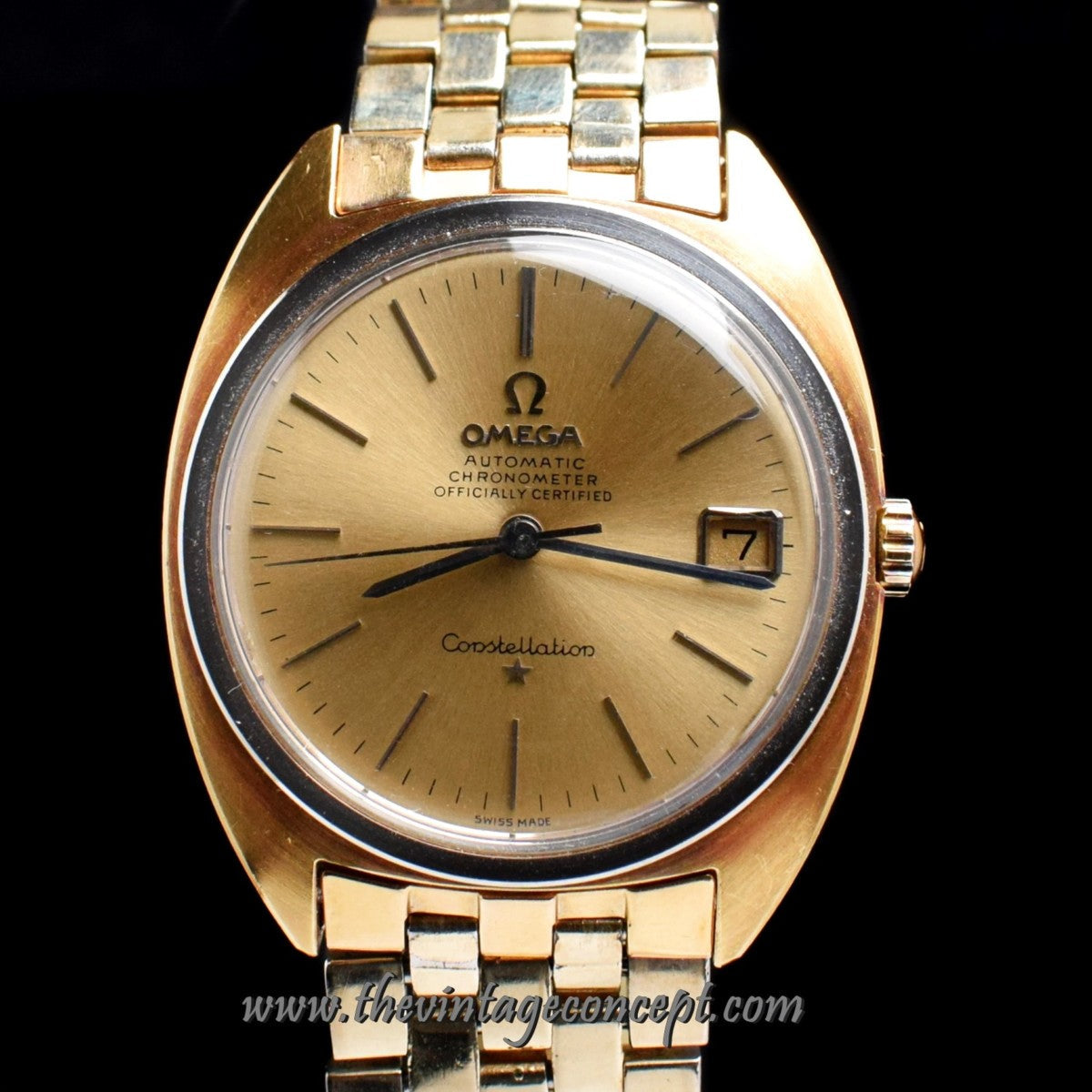 Omega Two-Tones 18K YG Constellation Gold Dial 168008 w/ Gold Plated Bracelet (LCF)