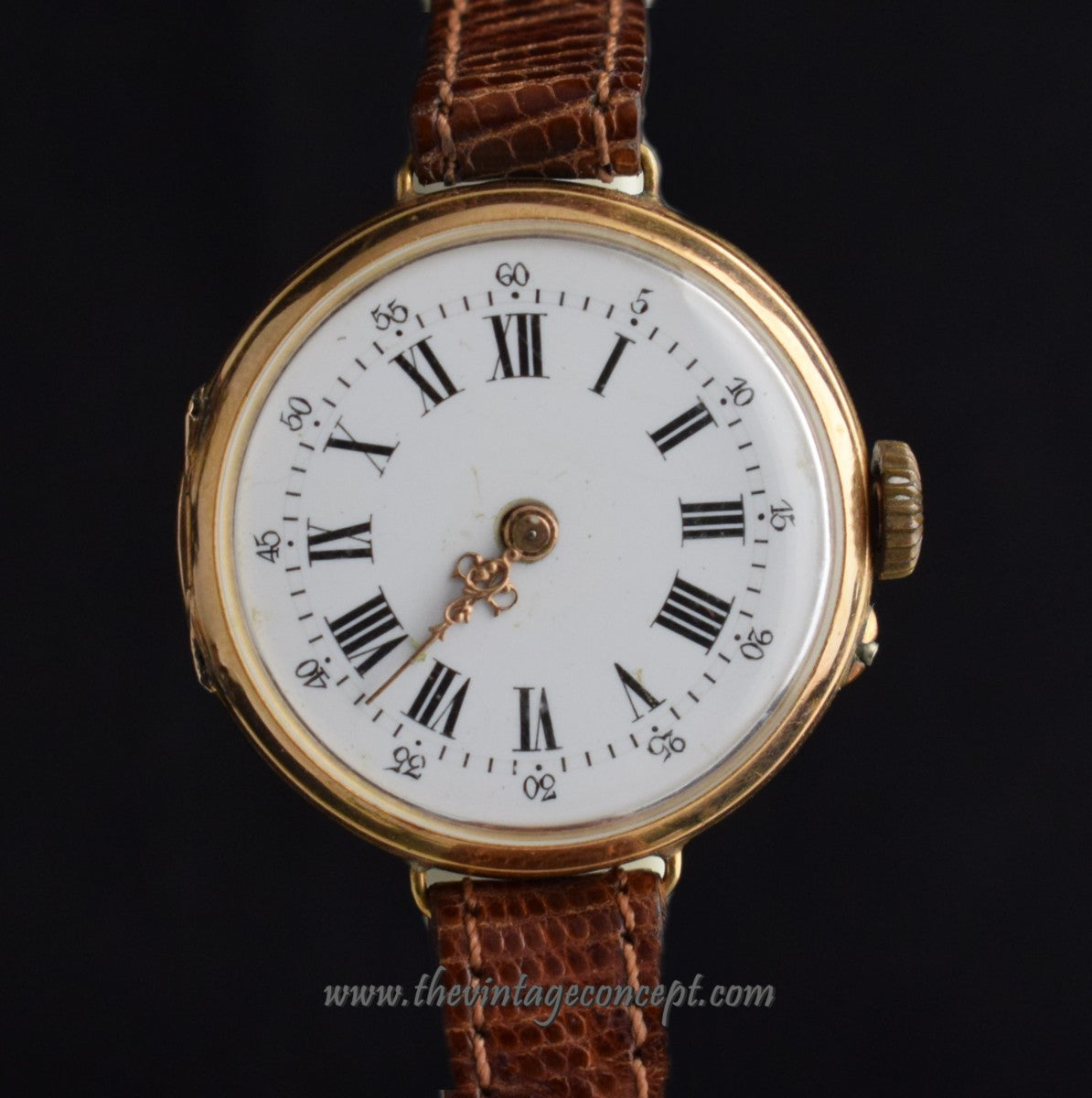 Porcelain Ladies watch 18K Hand Winding