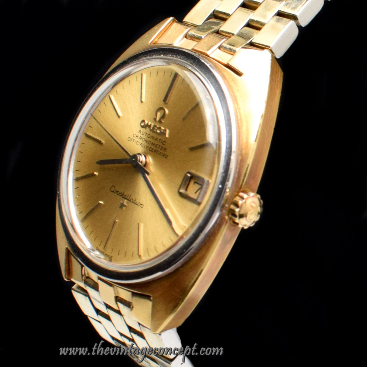 Omega Two-Tones 18K YG Constellation Gold Dial 168008 w/ Gold Plated Bracelet (LCF)