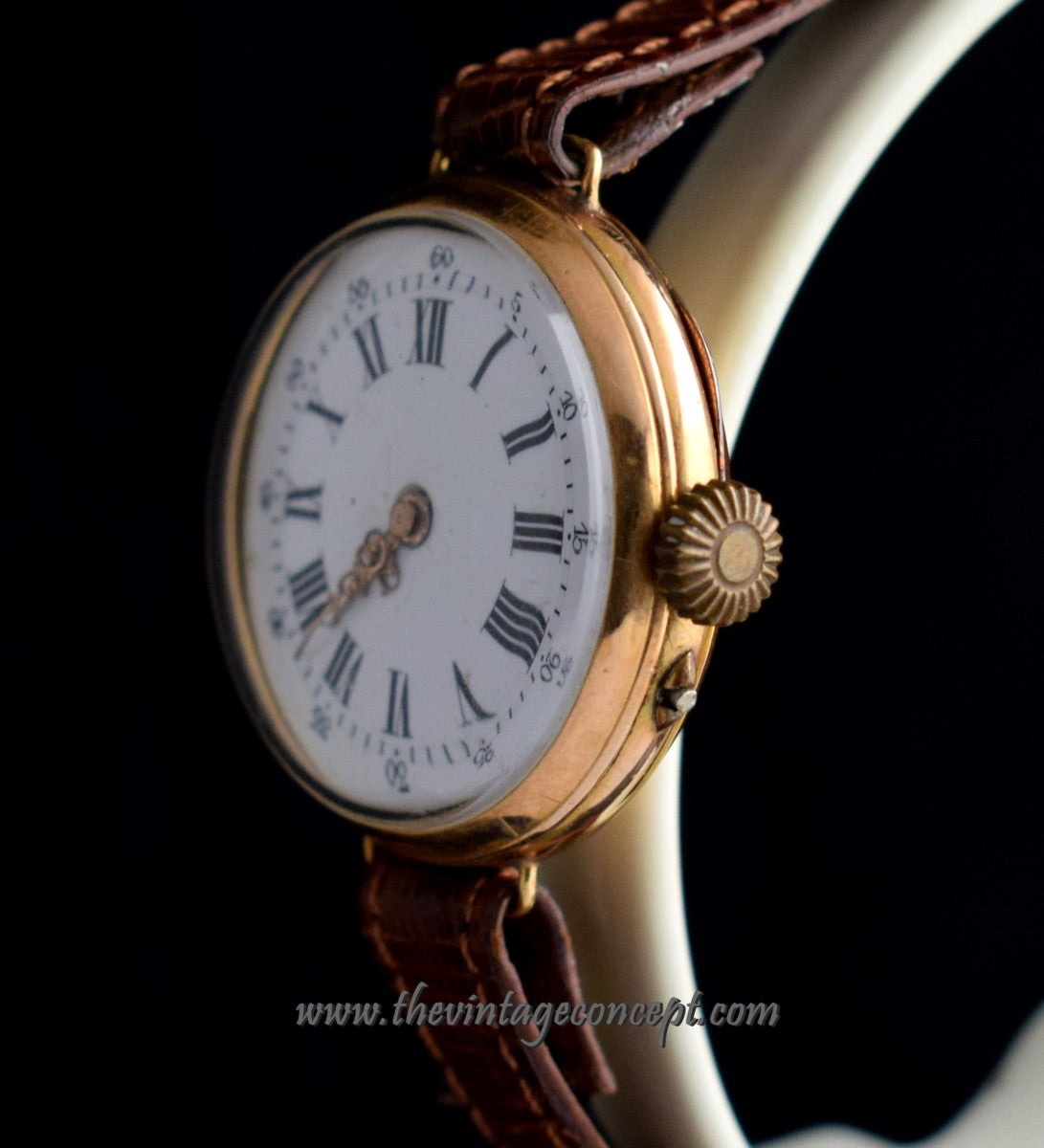 Porcelain Ladies watch 18K Hand Winding