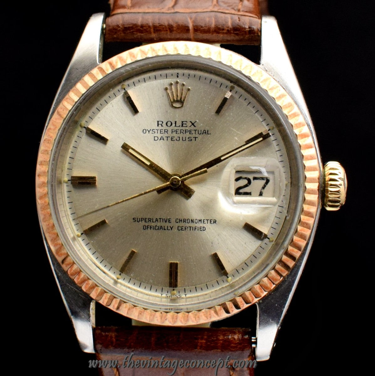 Rolex Datejust RG/SS Silver Dial 1601 (SOLD)