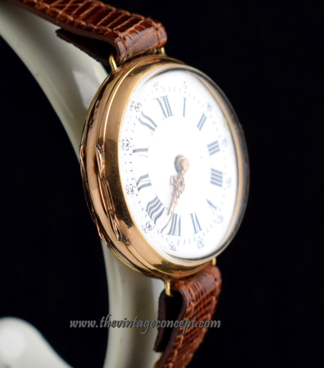 Porcelain Ladies watch 18K Hand Winding