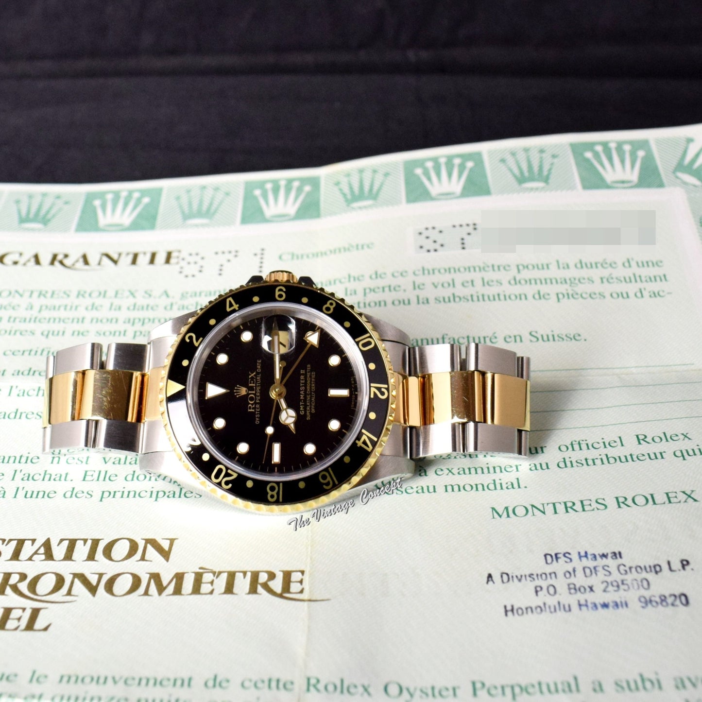 Rolex GMT-Master II Two-Tone Black Dial 16713 w/ Original Paper  (SOLD)