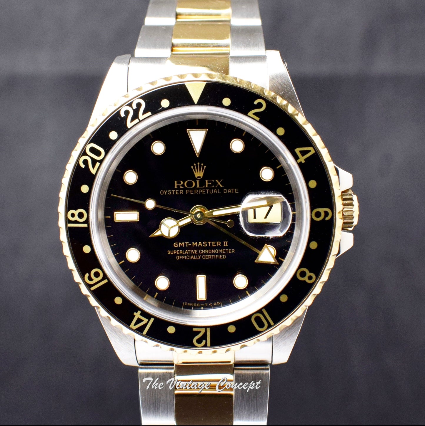 Rolex GMT-Master II Two-Tone Black Dial 16713 w/ Original Paper  (SOLD)