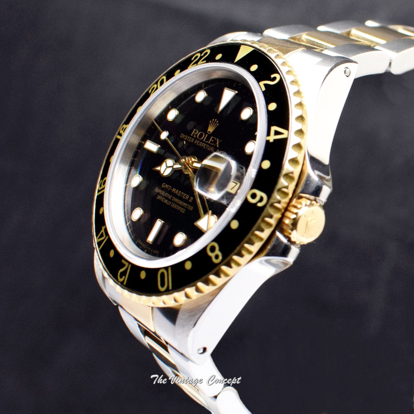 Rolex GMT-Master II Two-Tone Black Dial 16713 w/ Original Paper  (SOLD)