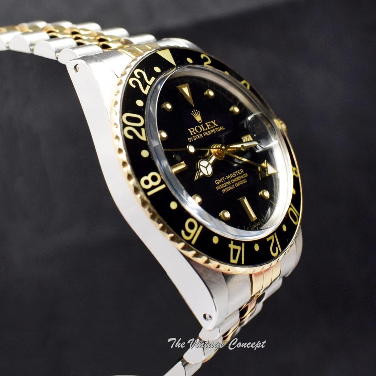 Rolex 18K Yellow Gold & Steel Two-Tone GMT-Master Black Nipple Dial 16753  (SOLD)