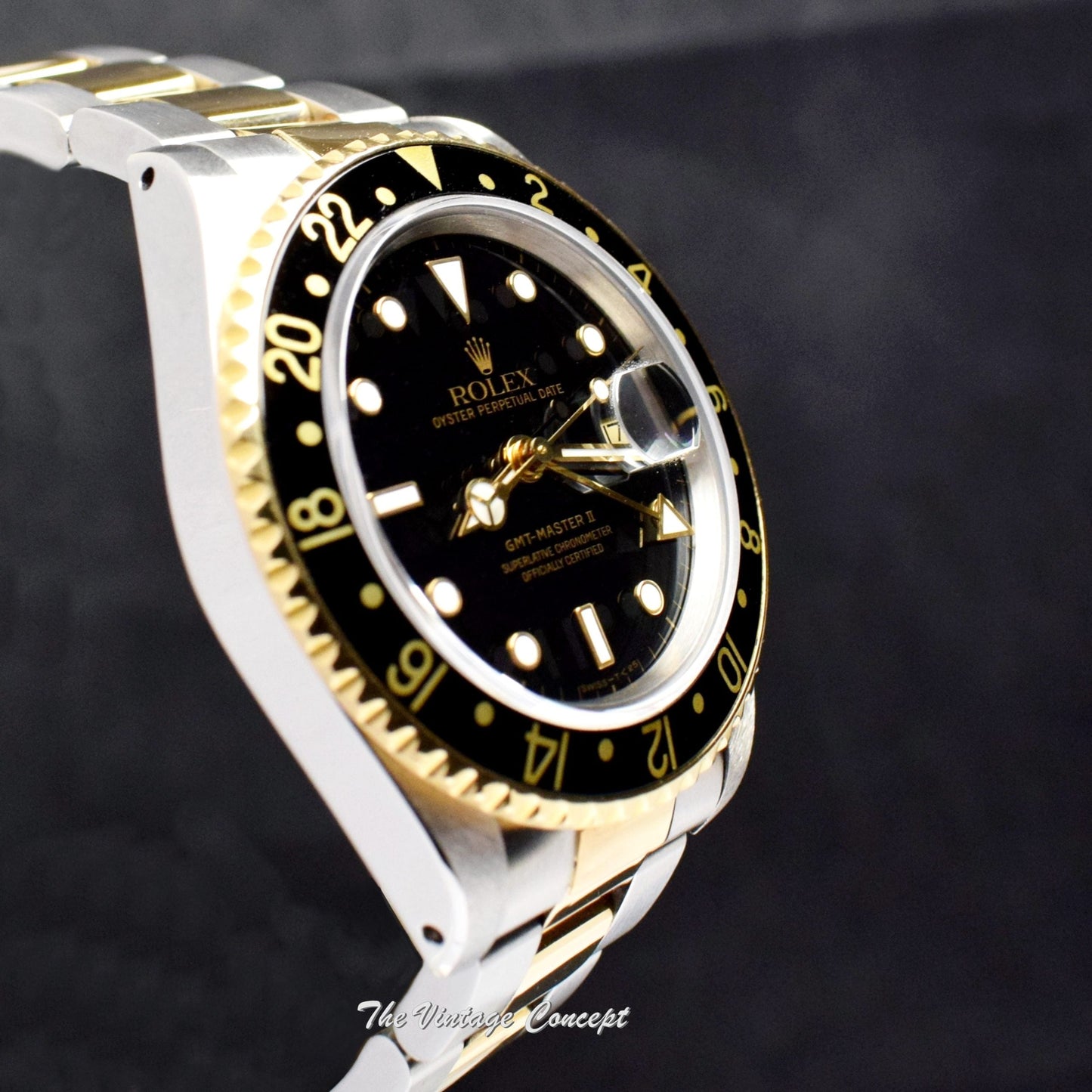 Rolex GMT-Master II Two-Tone Black Dial 16713 w/ Original Paper  (SOLD)