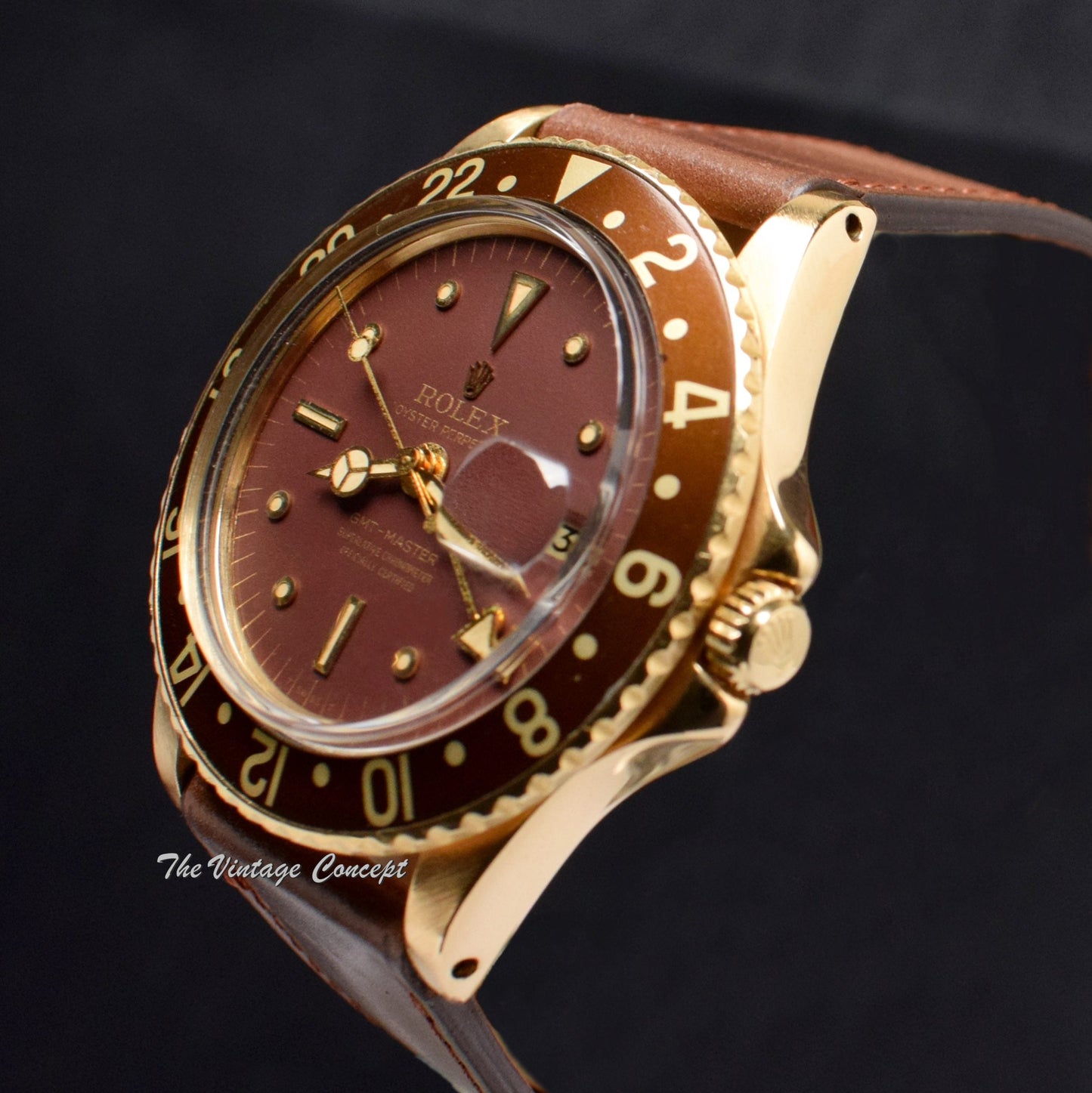 Rolex GMT-Master 18K YG Brown Nipple Dial 1675 (SOLD)