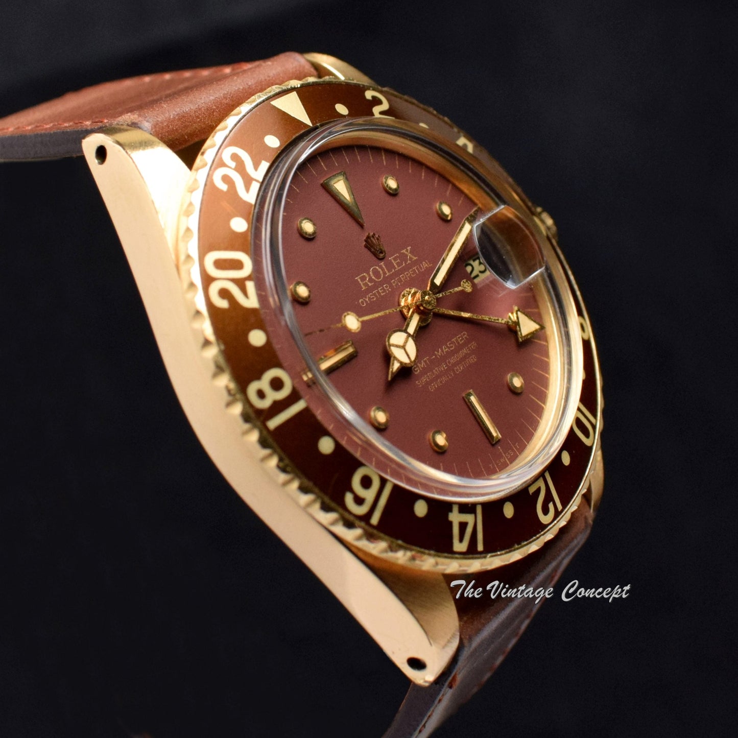 Rolex GMT-Master 18K YG Brown Nipple Dial 1675 (SOLD)