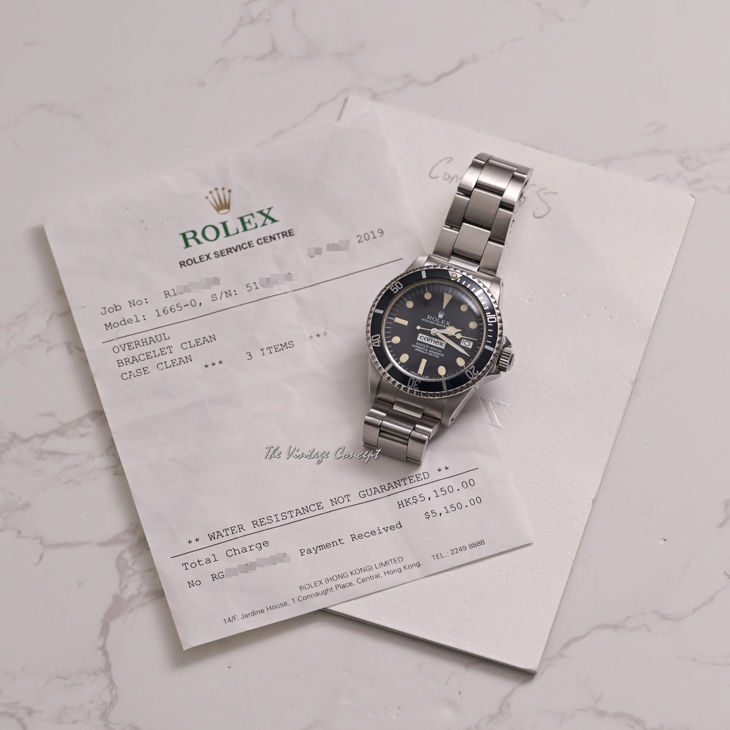 Rolex Steel Sea-Dweller COMEX Matte Dial w/ service paper Ref. 1665
