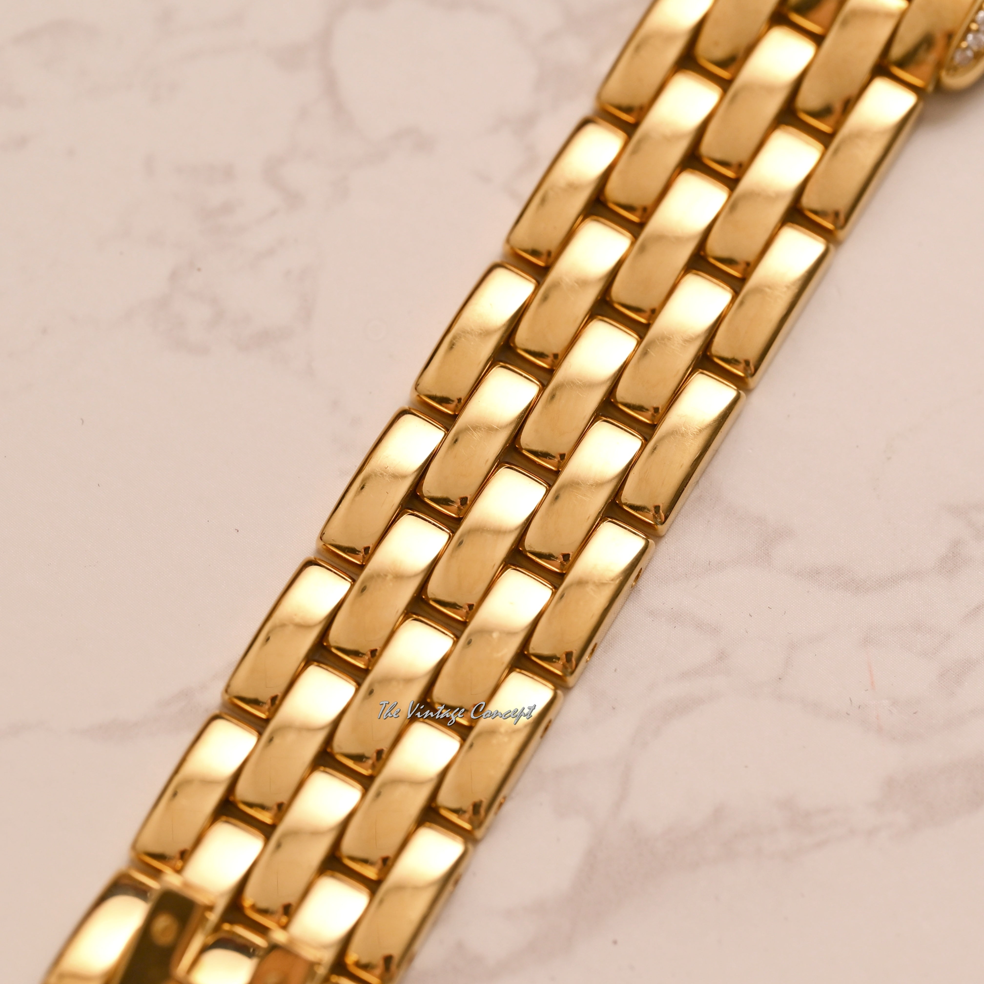 Cartier 18K Yellow Gold Quartz Cougar with Diamond Bezel 33mm w