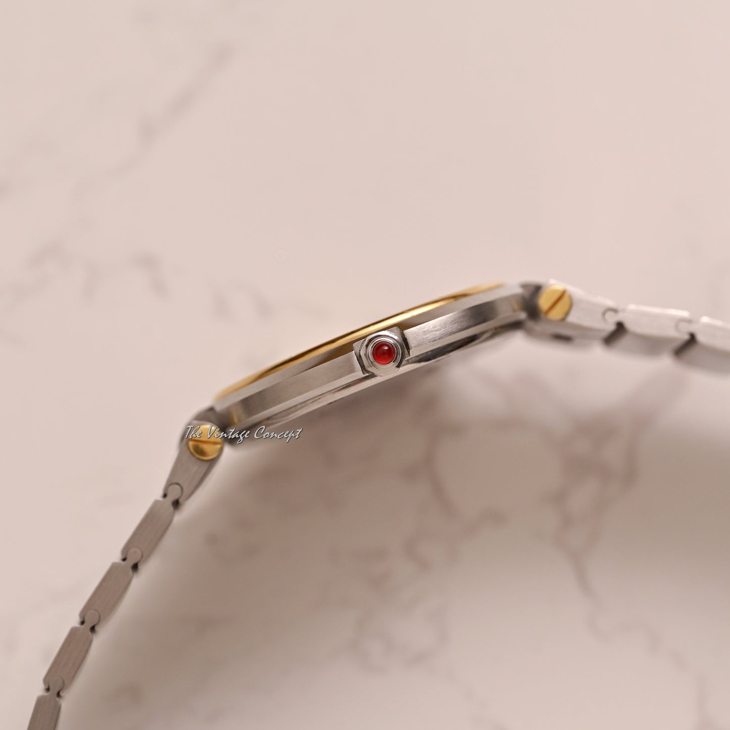 Cartier Two-tone Santos Vendome with Burgundy Dial Quartz Ref. 8191