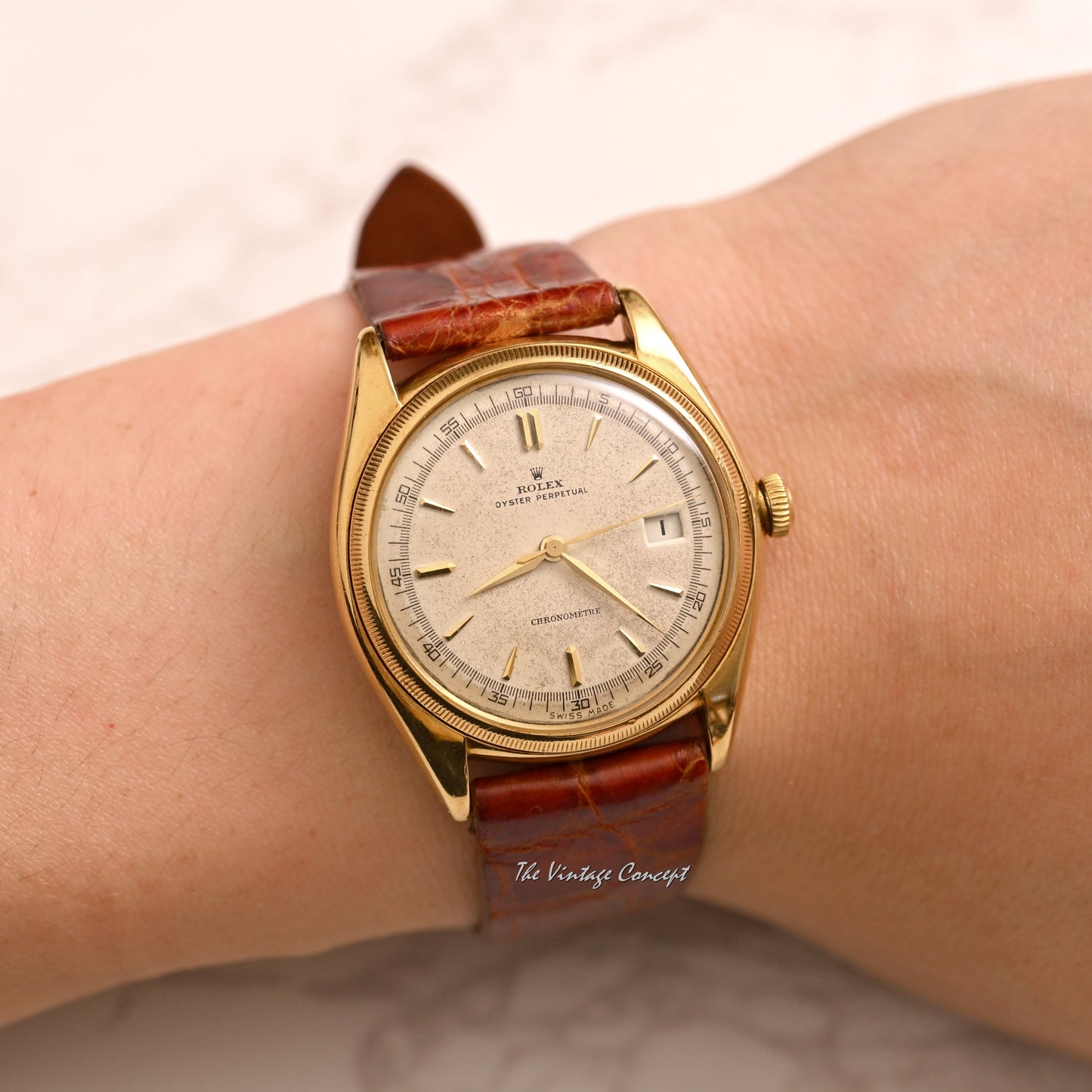 Rolex 18K Yellow Gold Oyster Perpetual Chronometre Big Bubbleback Ref. 4467