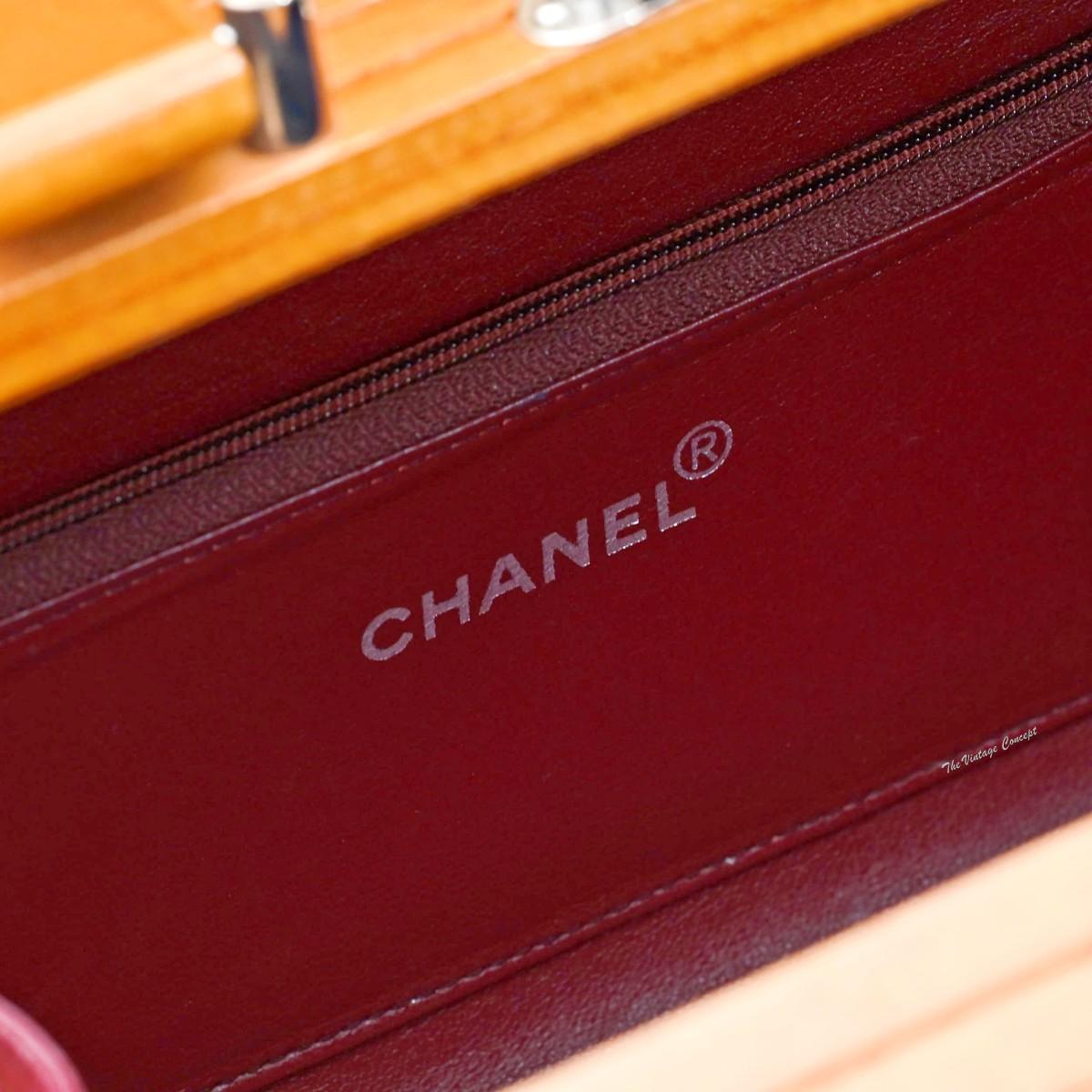 Vintage Chanel Brown Wooden Trunk Cruise Handbag Limited to 100 VIP Clients from 1994  (SOLD)