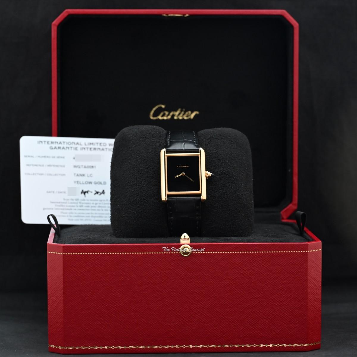 Cartier 18K Yellow Gold Tank Louis Large Model Black Swiss Dial Manual Wind (Box Set)  (SOLD)