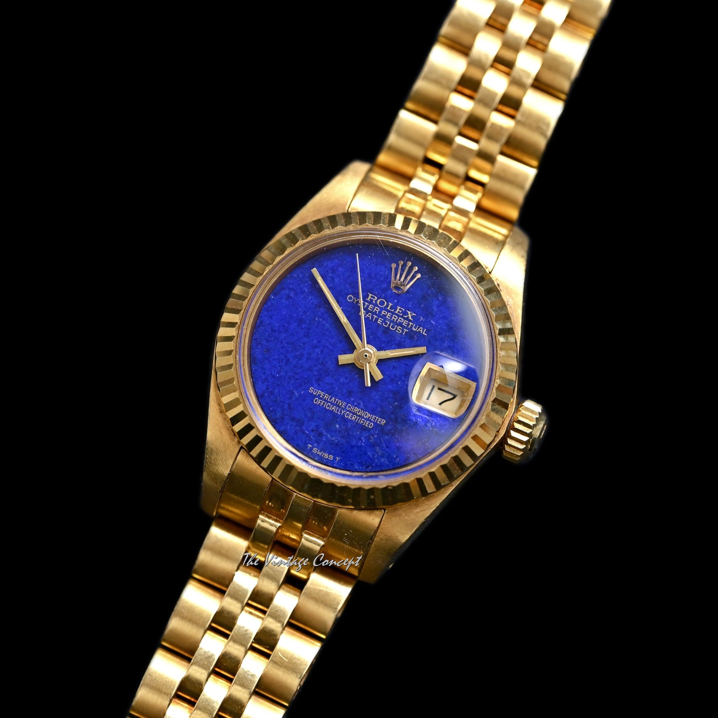 Rolex 18K Yellow Gold Lady Datejust Lapis stone dial w/ Yellow Gold Jubilee Bracelet Ref. 6917