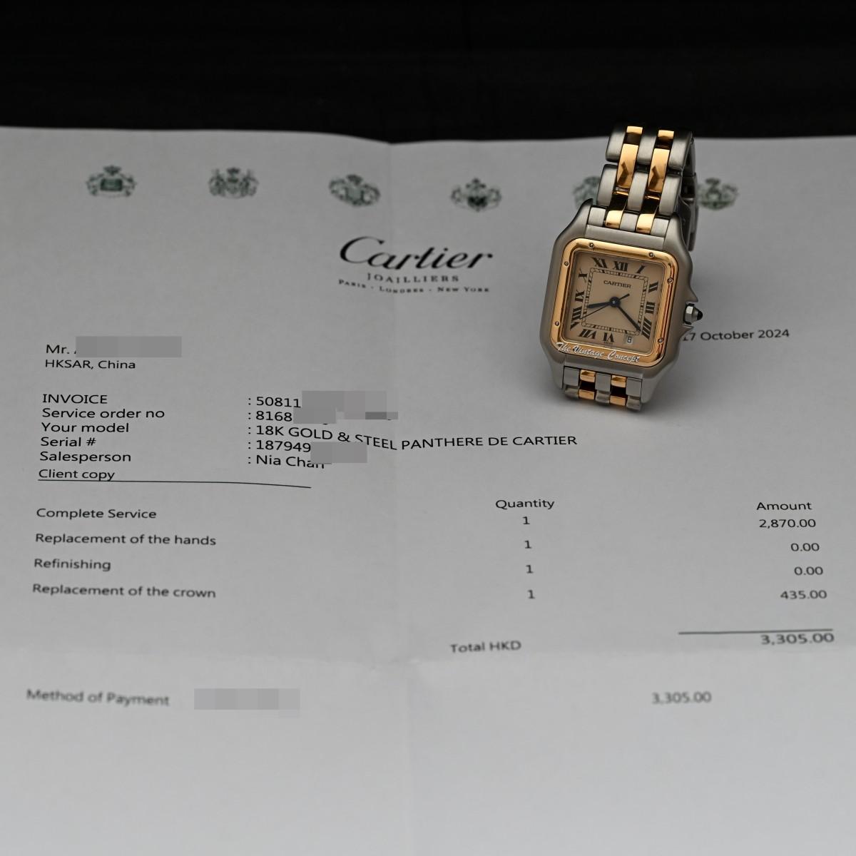 Cartier Two-Tone Quartz Panthere De Cartier 187949 still under Cartier warranty