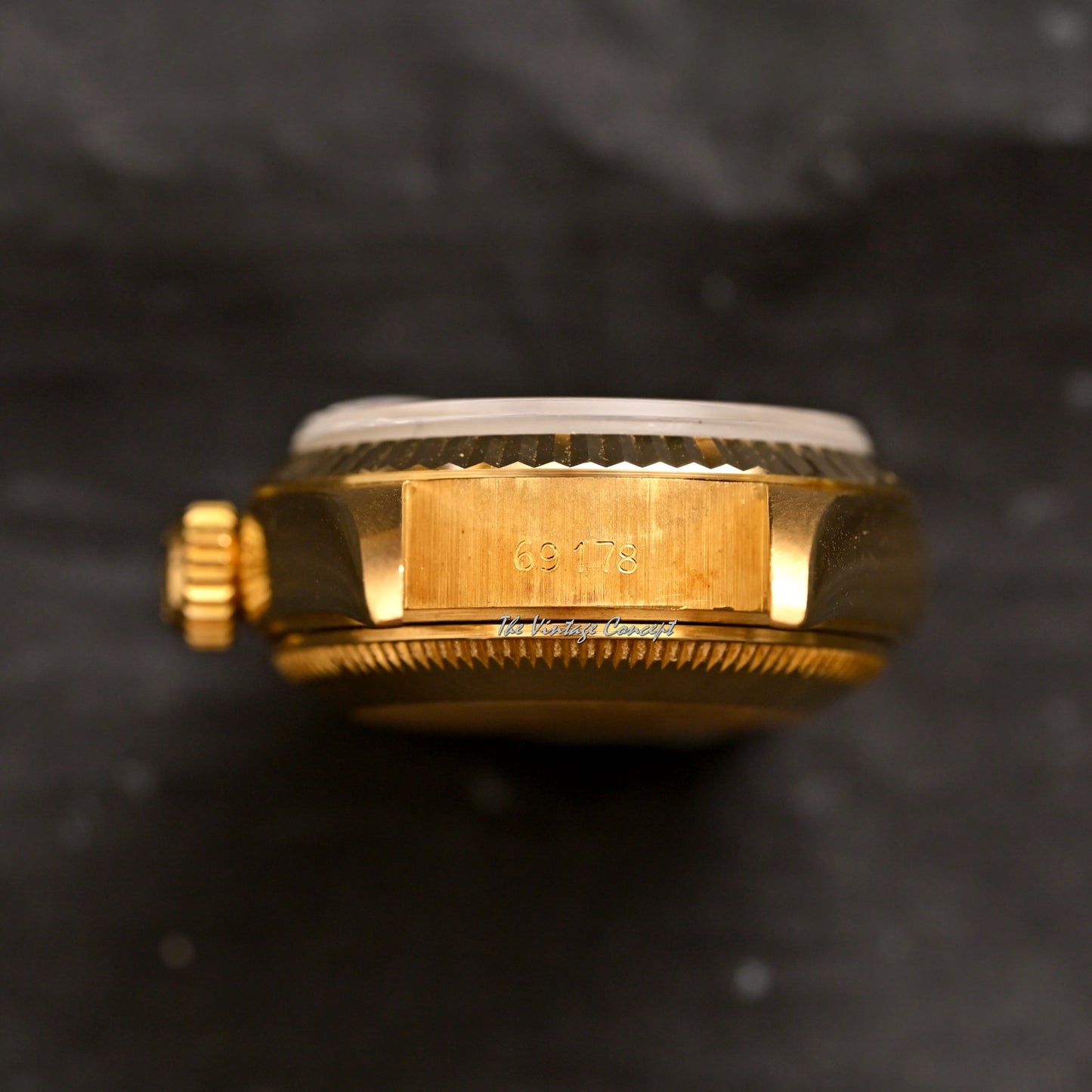 Rolex 18K Yellow Gold Lady Datejust Tiger-eyes stone dial Ref. 69178