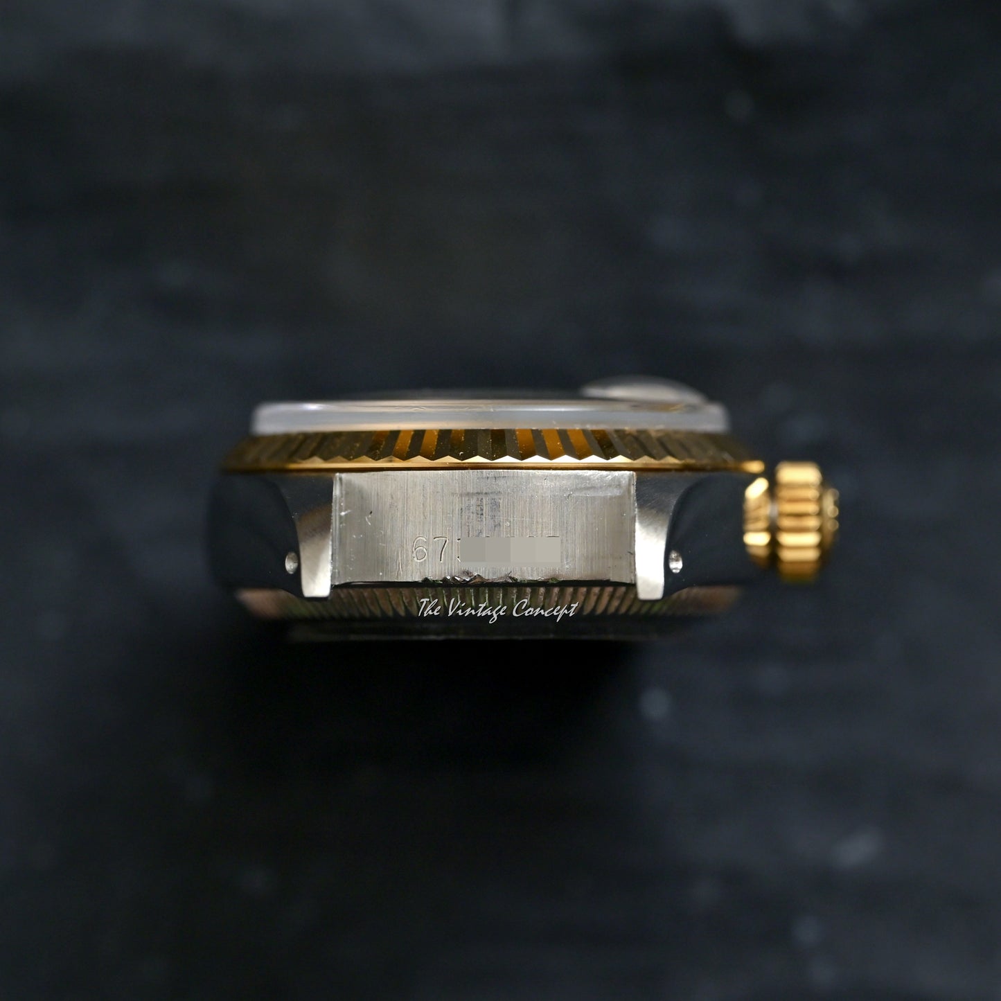 Rolex Two-Tones Lady Datejust Gold Dial Tiffany&Co. w/ Leather Strap Ref. 6917