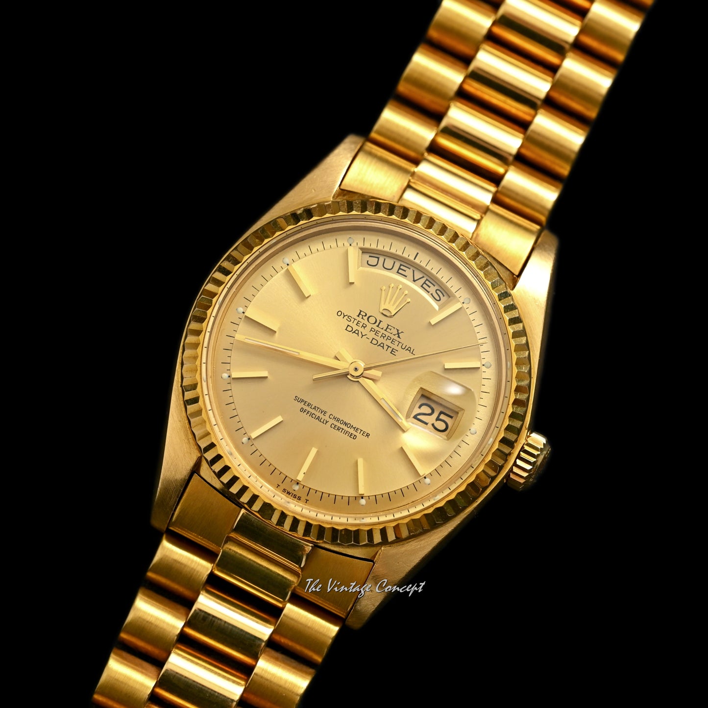 Rolex 18K Yellow Gold Day-Date Gold Dial w/ Box, paper, tags & booklet Ref. 1803