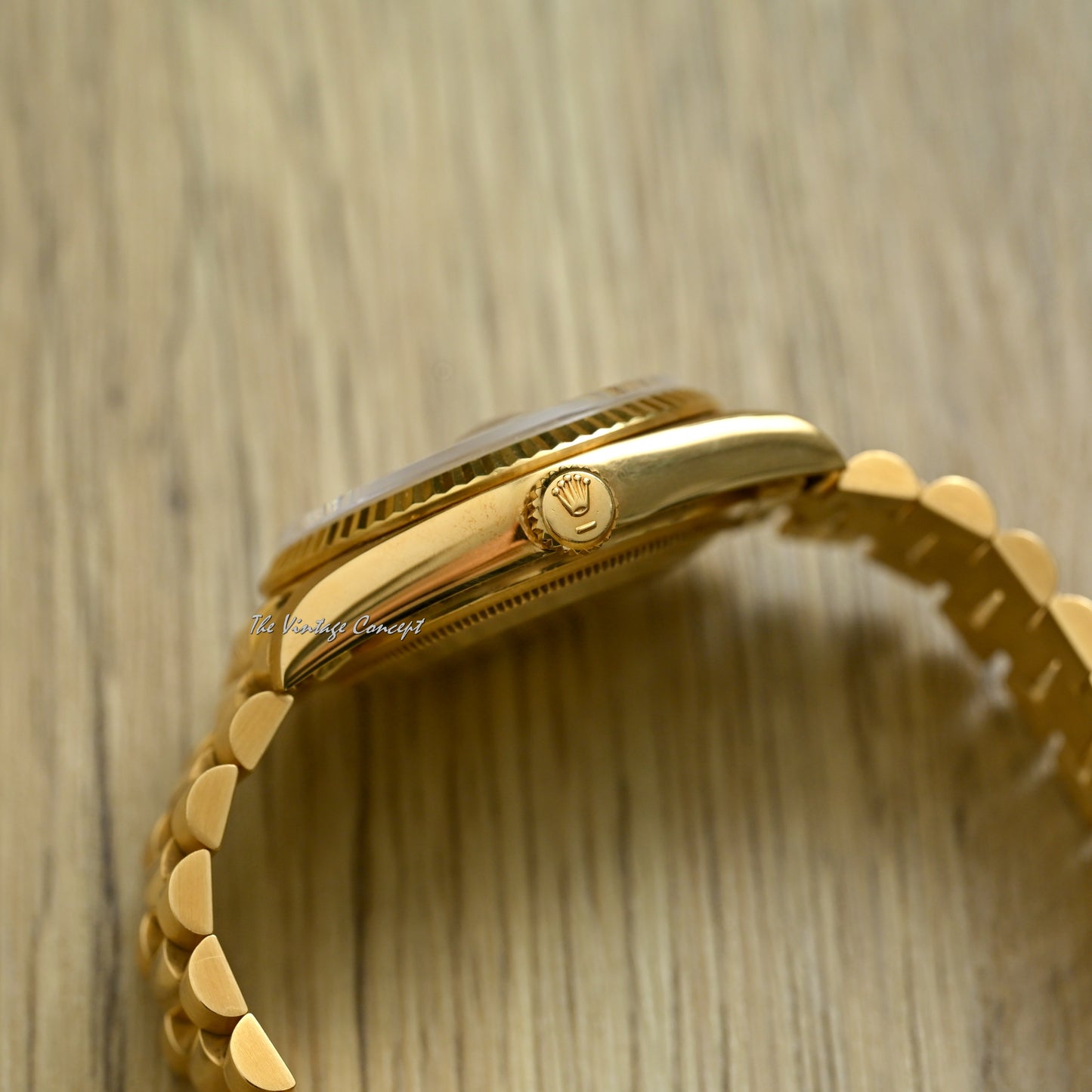 Rolex 18K Yellow Gold Day-Date Stella Gradient Oxblood Dial with Diamond Indexes w/ President Bracelet Ref. 18038