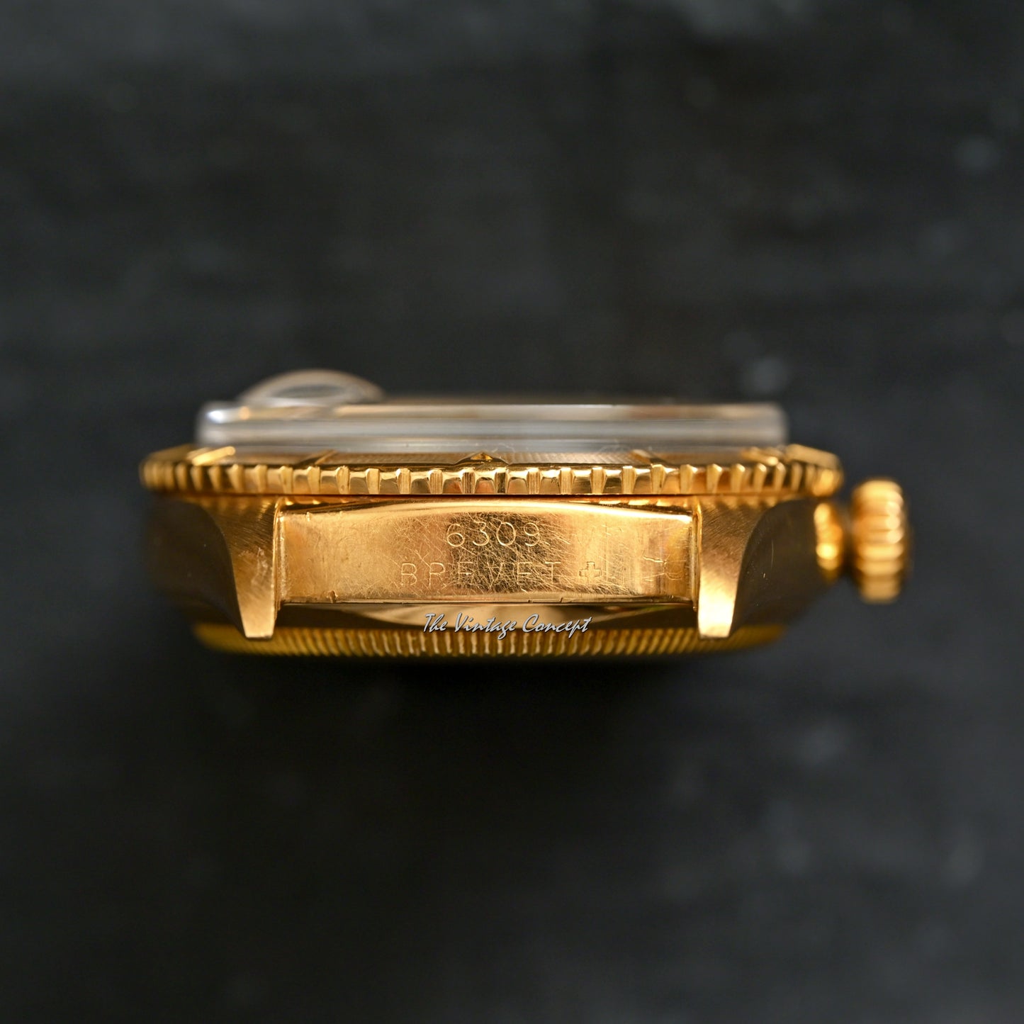 Rolex 18K Rose Gold Big Bubbleback Red “Datejust” Left Hand Ref. 6309 (Head Only)