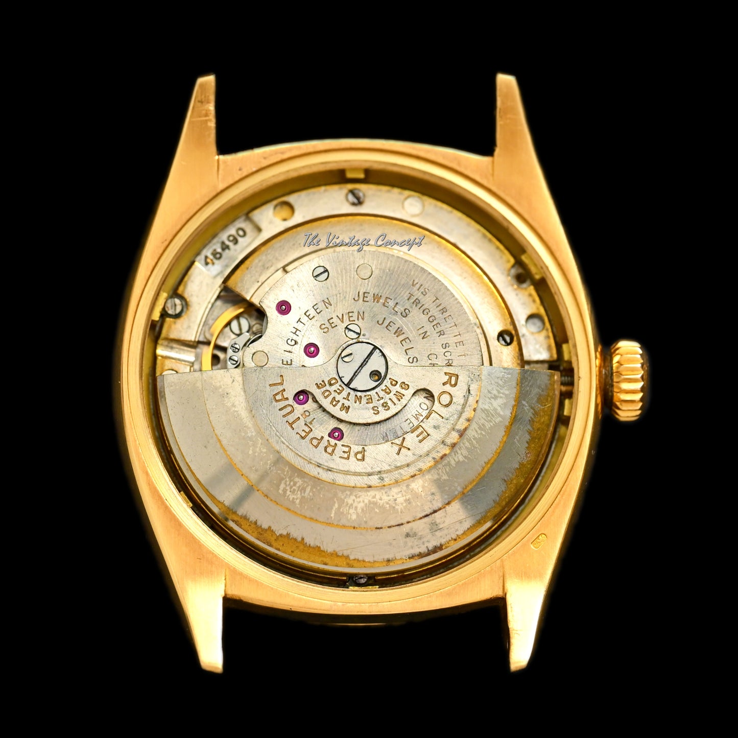 Rolex 18K Rose Gold Big Bubbleback Red “Datejust” Left Hand Ref. 6309 (Head Only)