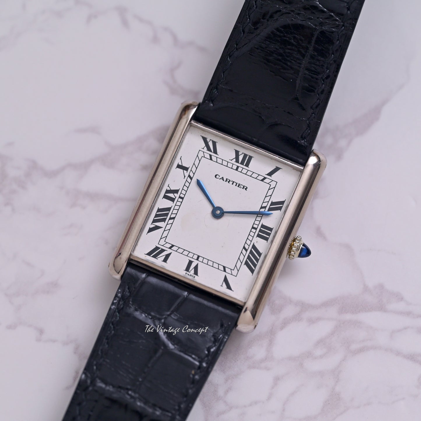 Cartier 18K White Gold Jumbo Tank Paris Dial Automatic Ref. 17002
