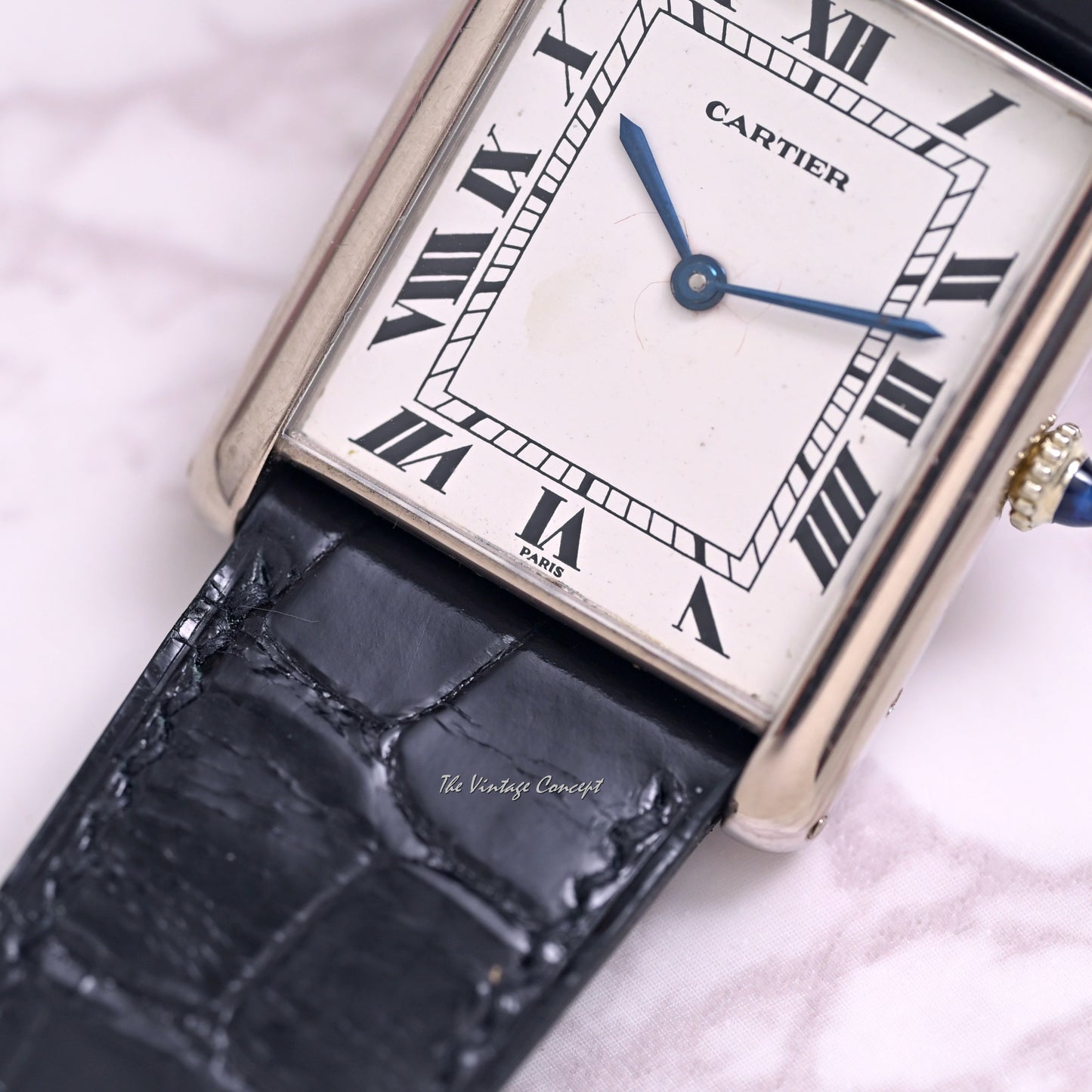 Cartier 18K White Gold Jumbo Tank Paris Dial Automatic Ref. 17002