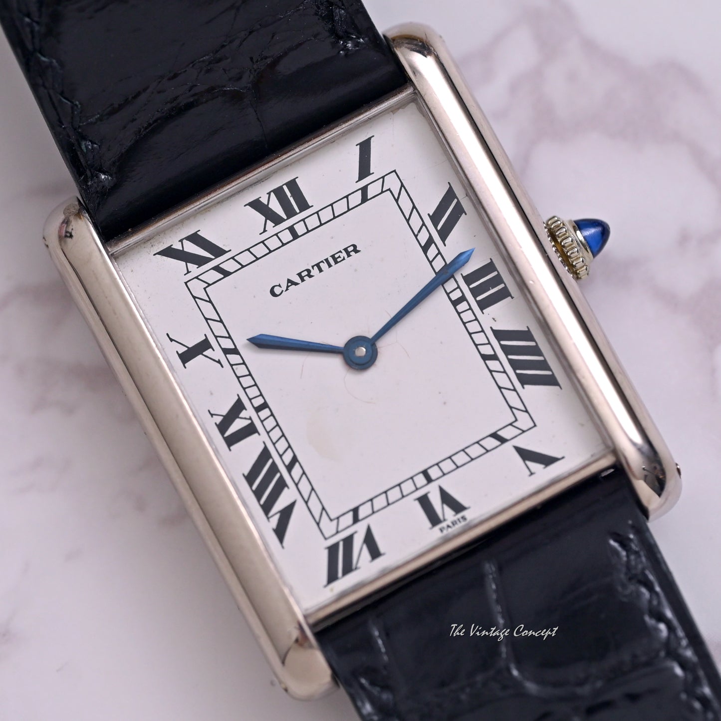 Cartier 18K White Gold Jumbo Tank Paris Dial Automatic Ref. 17002
