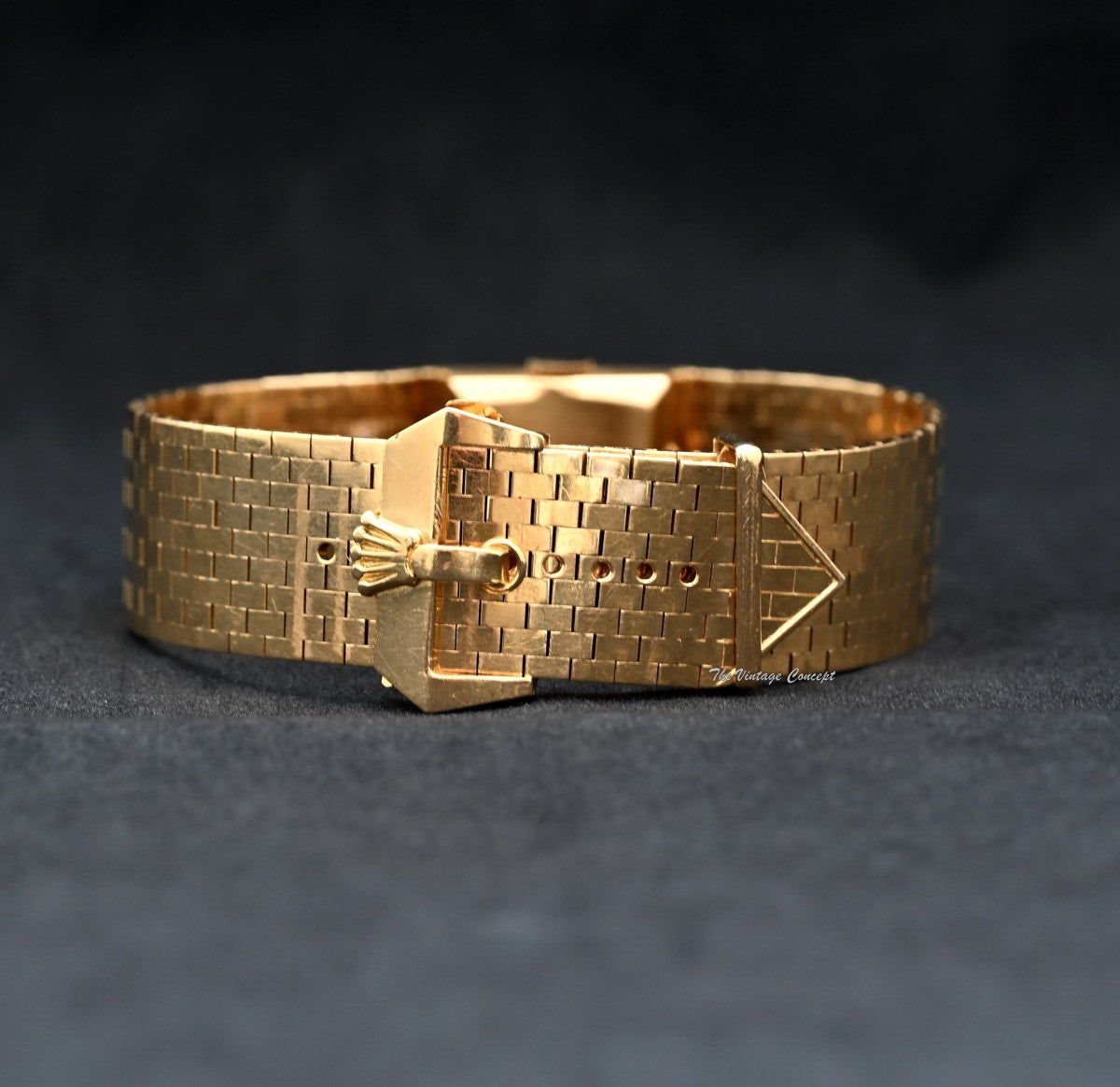 Rolex 18K Yellow Gold Precision Manual Wind Belt Cocktail Dress Watch The Vintage Concept Rolex 18K Yellow Gold Precision Manual Wind Belt Cocktail Dress Watch The Vintage Concept