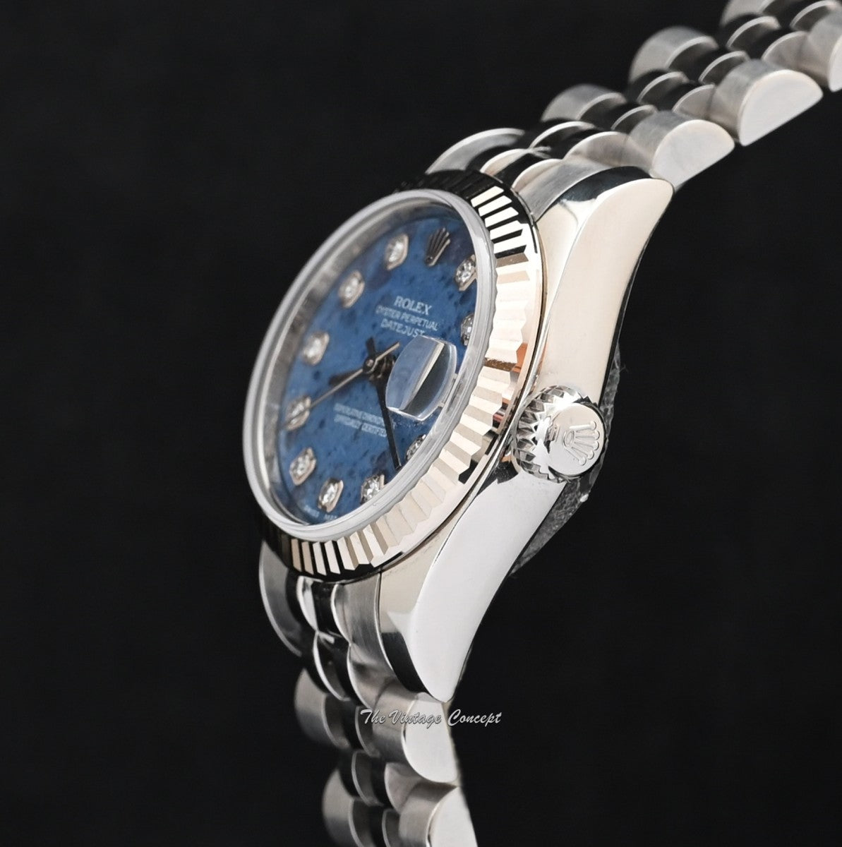 Rolex Lady Datejust Sodalite Stone Dial Diamond Indexes 179174 w/Guarantee Card