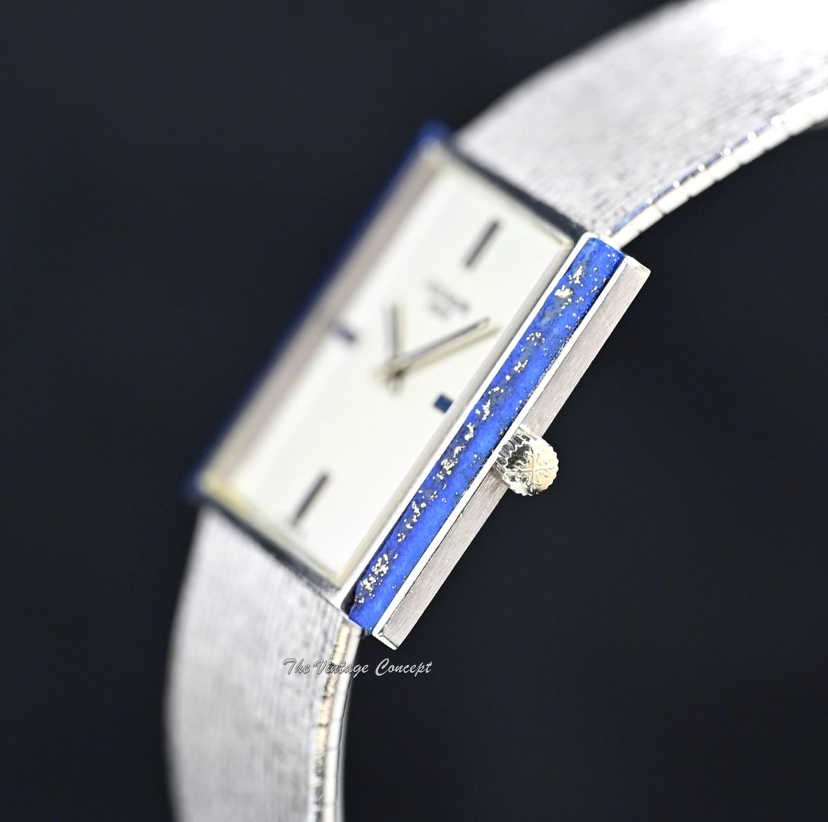 Patek Philippe Gondolo 18K White Gold Silver Dial Lapis Bezel 3578/1 Manual Wind